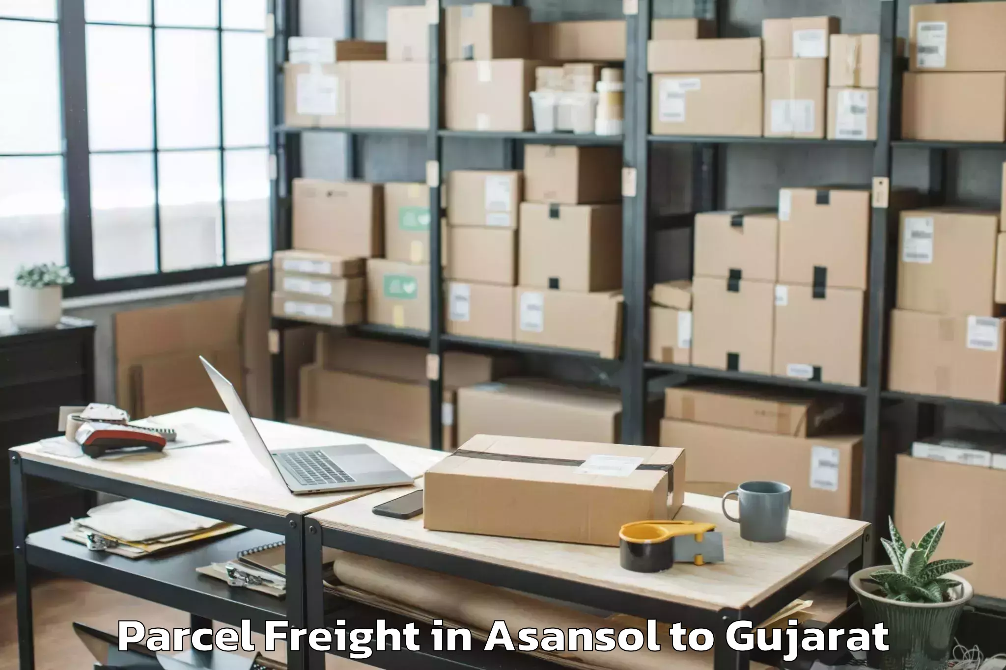 Asansol to Gujarat University Ahmedabad Parcel Freight